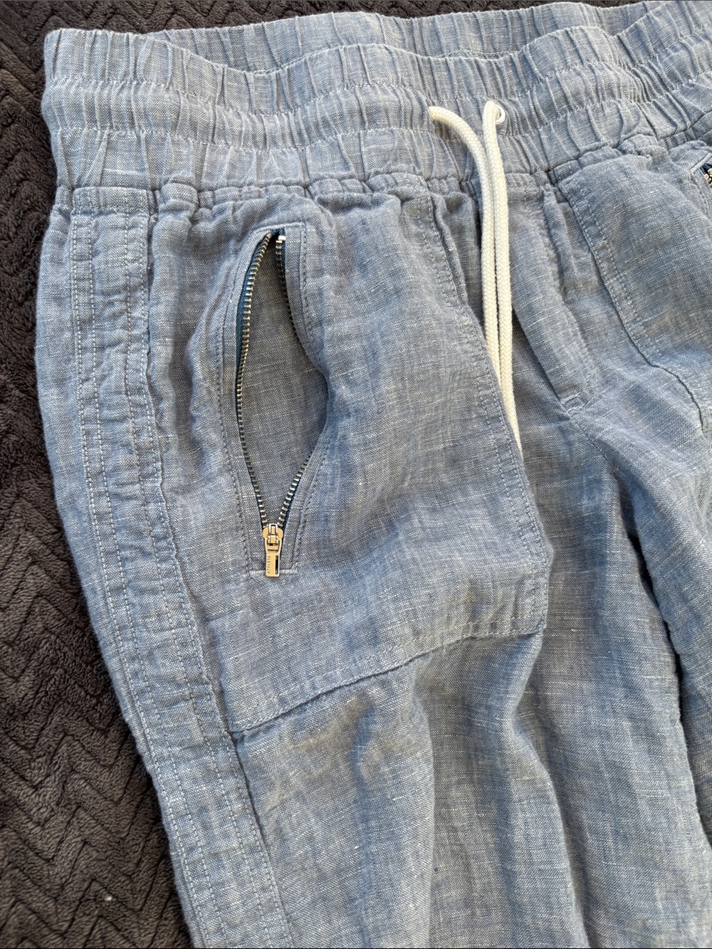 Athleta Light Blue Wide-Leg Linen Blend Pants - Picture 6 of 12